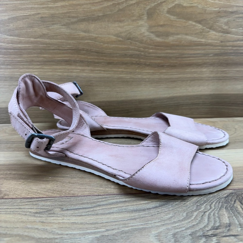 Frye Ankle Strap Sandals Womens 8 M Light Pink Leather Travel‎ Vacation Boho